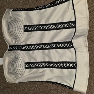 Elegant White and Black Women's Top